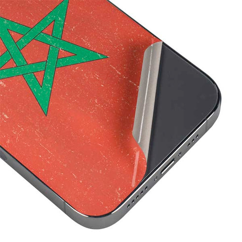 Morocco Flag Distressed iPhone 16 Pro Skin